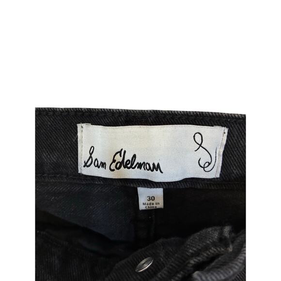 Sam Edelman Bay Flare Black Jean Trouser Wide Leg Cowboy Western Minimalist 30 - Picture 3 of 5